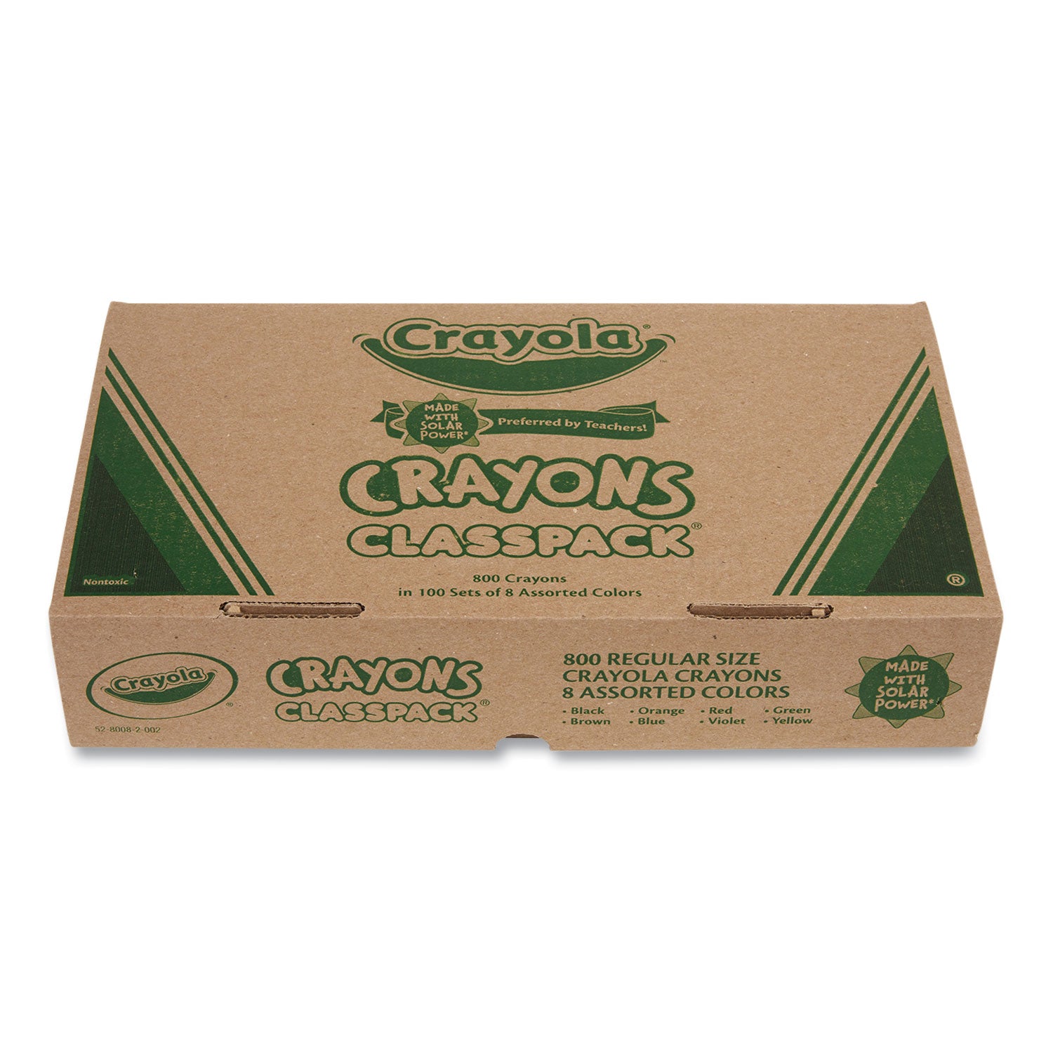 Classpack Regular Crayons, 8 Colors, 800/Box - 