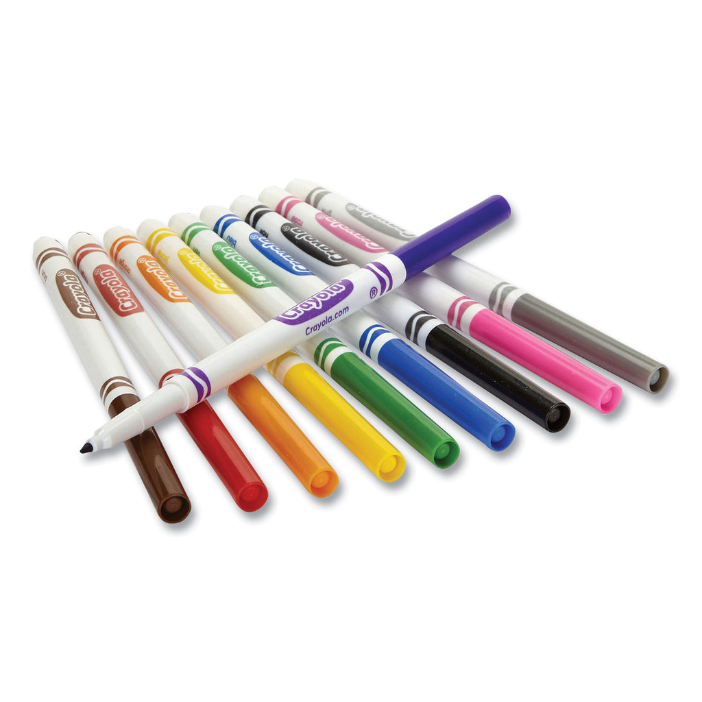 Fine Line 200-Count Classpack Non-Washable Marker, Fine Bullet Tip, Assorted Colors, 200/Box