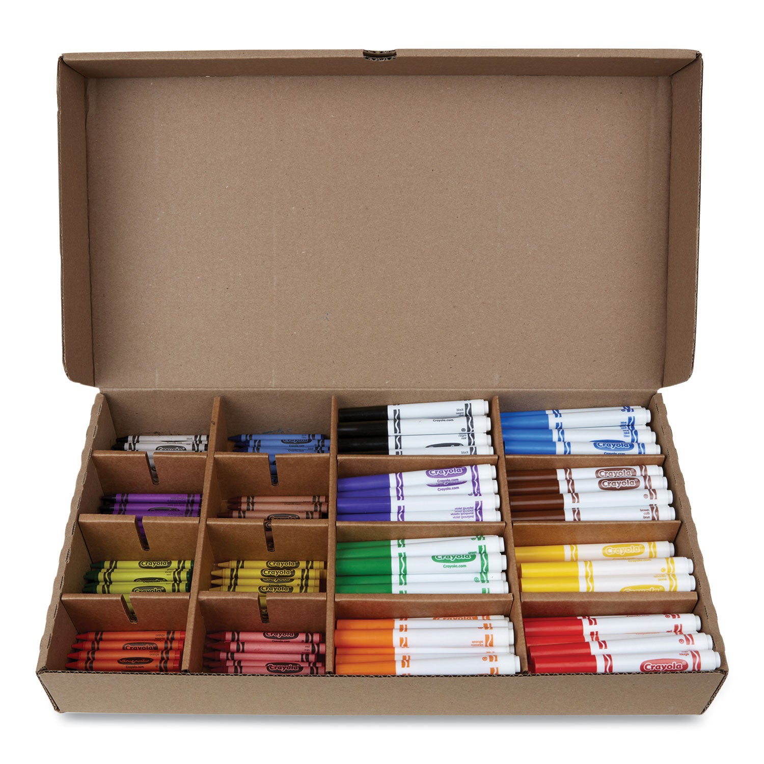 Crayons and Markers Combo Classpack, Eight Colors, 256/Set