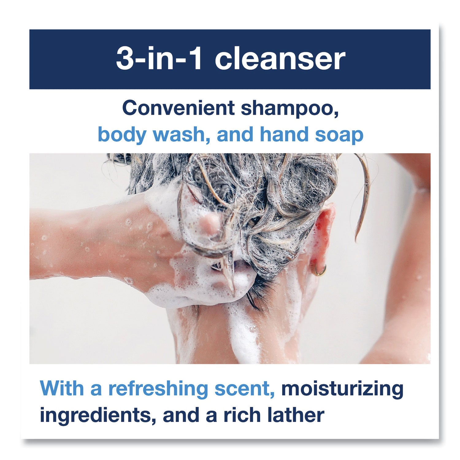 Hair and Body Wash, Clean Scent, 1 L, 6/Carton