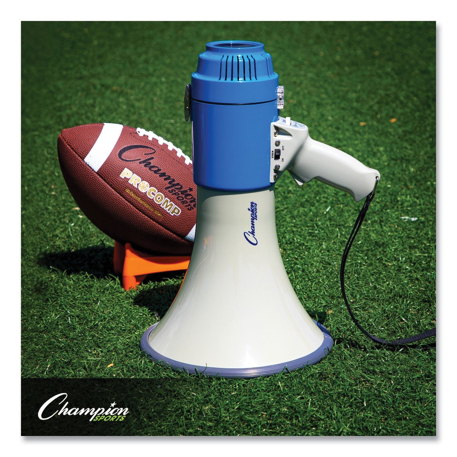 Megaphone, 12 W to 25 W, 1,000 yds Range, White/Blue - 