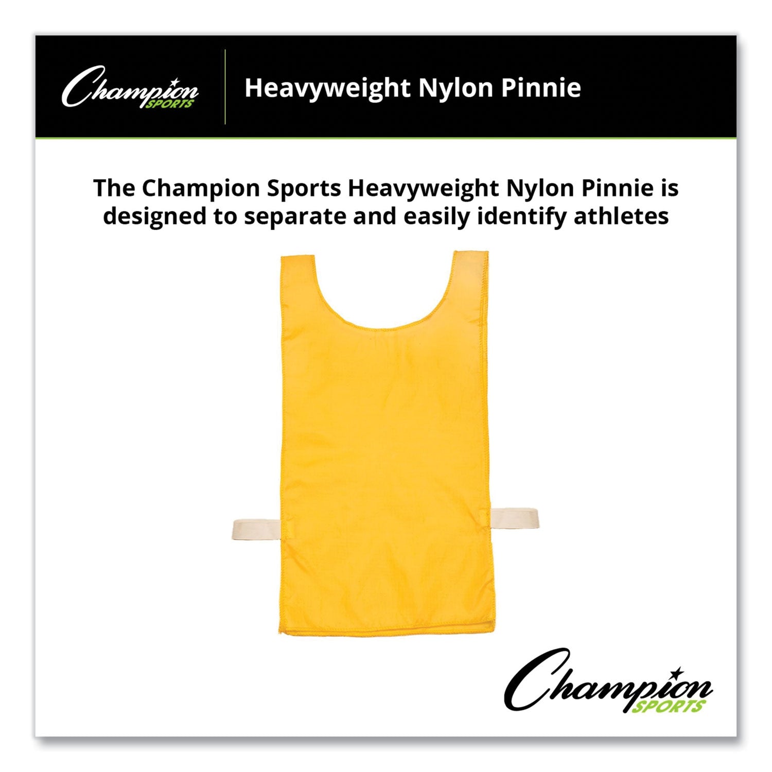 Heavyweight Pinnies, Nylon, One Size, Gold, 1/Dozen