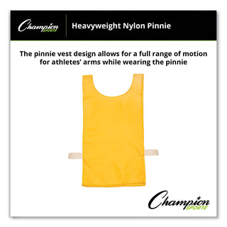 Heavyweight Pinnies, Nylon, One Size, Gold, 1/Dozen