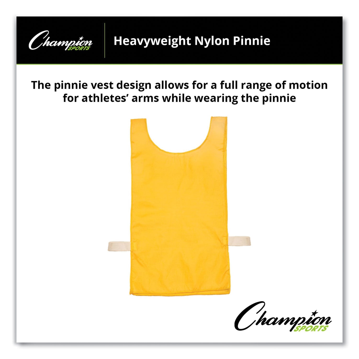 Heavyweight Pinnies, Nylon, One Size, Gold, 1/Dozen