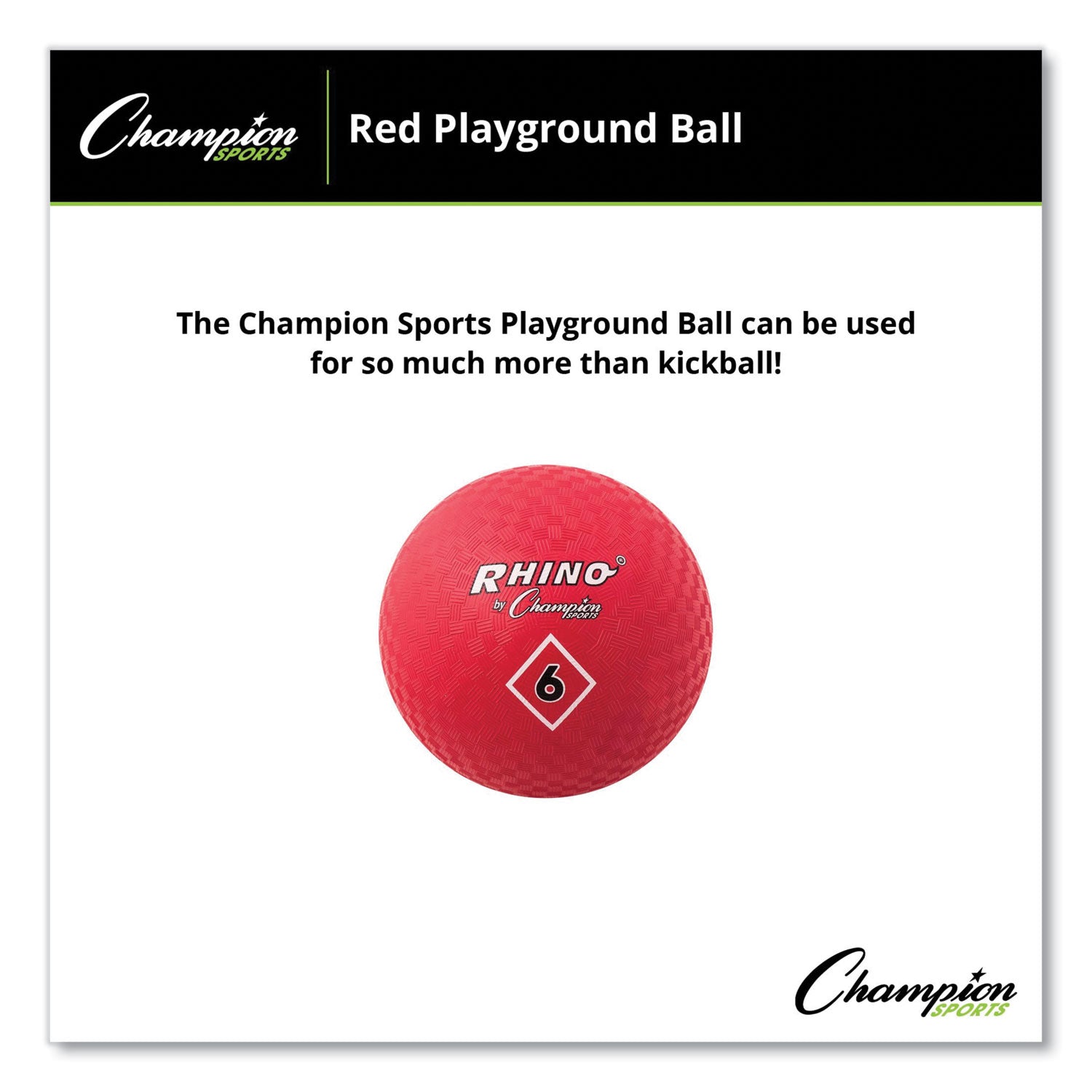 Playground Ball, 6" Diameter, Red - 