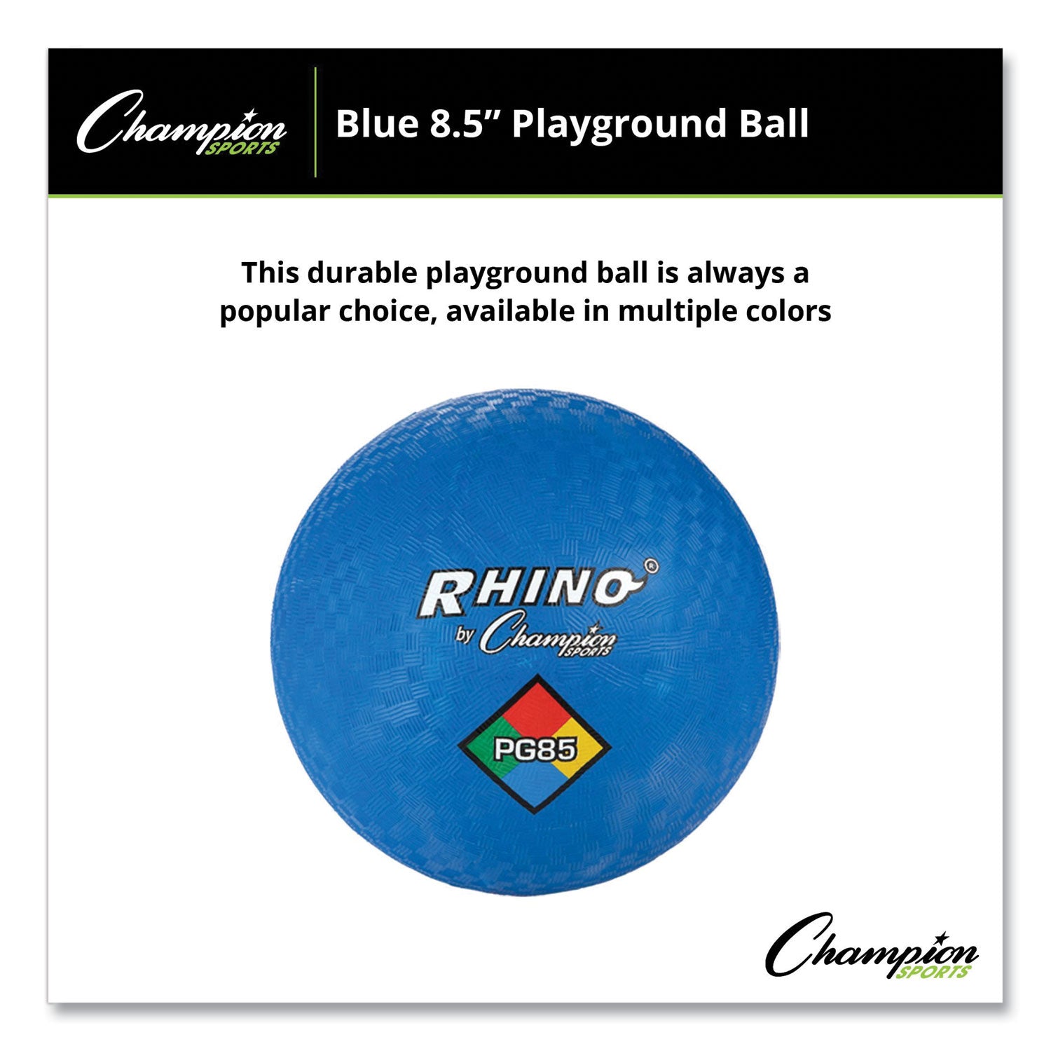 Playground Ball, 8.5" Diameter, Blue - 