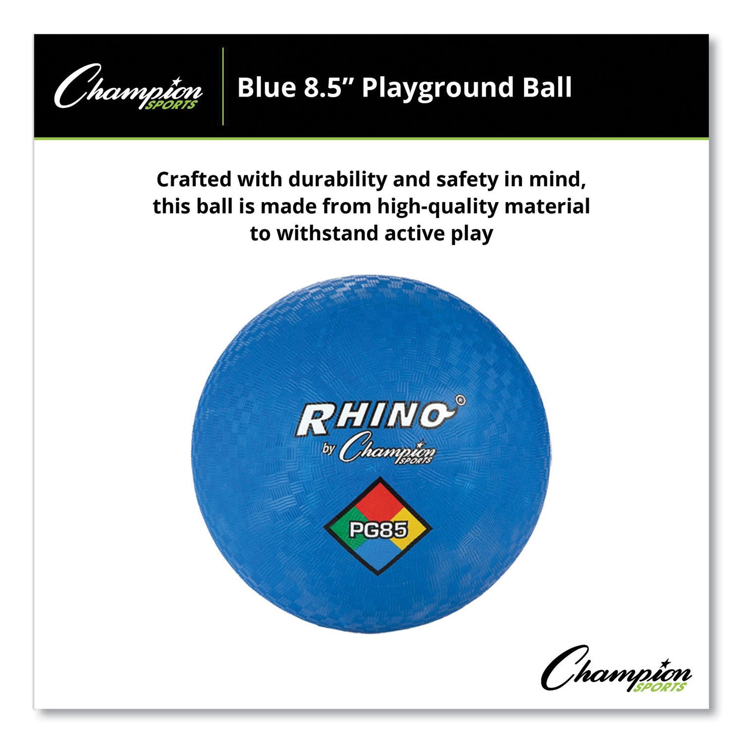 Playground Ball, 8.5" Diameter, Blue - 