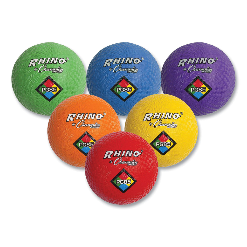 Playground Ball Set, 8.5" Diameter, Assorted Colors, 6/Set - 