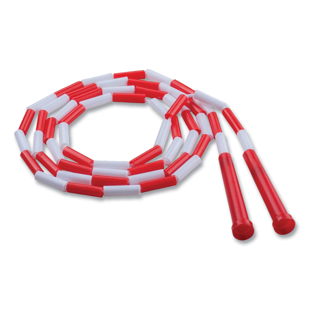 Segmented Plastic Jump Rope, 7 ft, Red/White - 