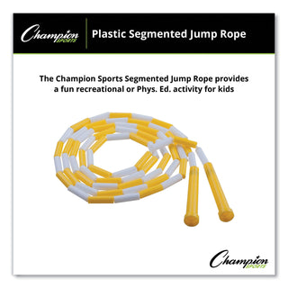 Segmented Plastic Jump Rope, 8 ft, Yellow/White - 