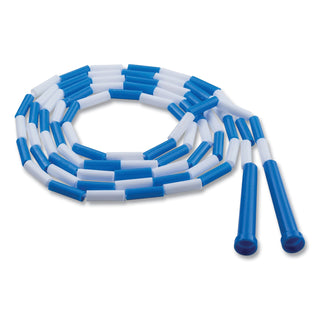 Segmented Plastic Jump Rope, 9 ft, Blue/White - 