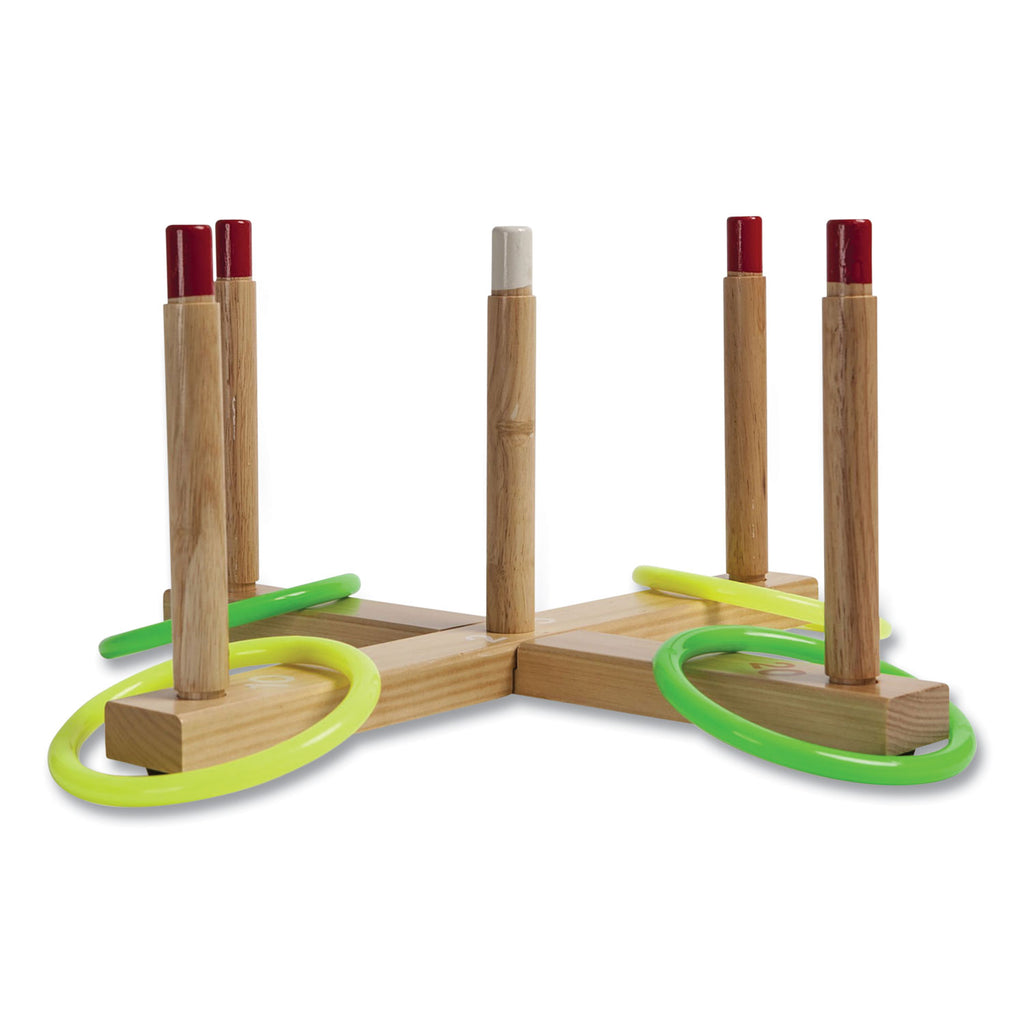 Ring Toss Set, Plastic/Wood, Assorted Colors, 5 Pegs, 4 Rings - 