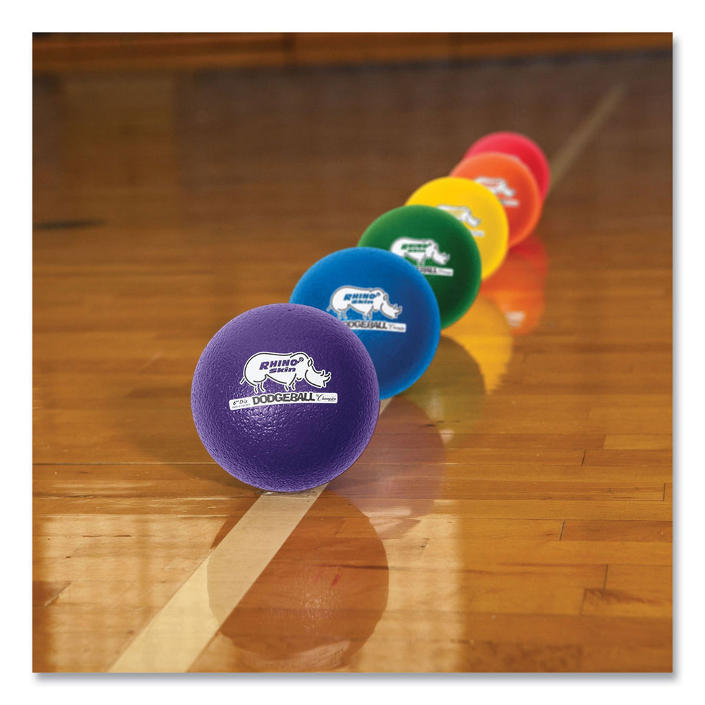 Rhino Skin Dodge Ball Set, 6" Diameter, Assorted Colors, 6/Set - 