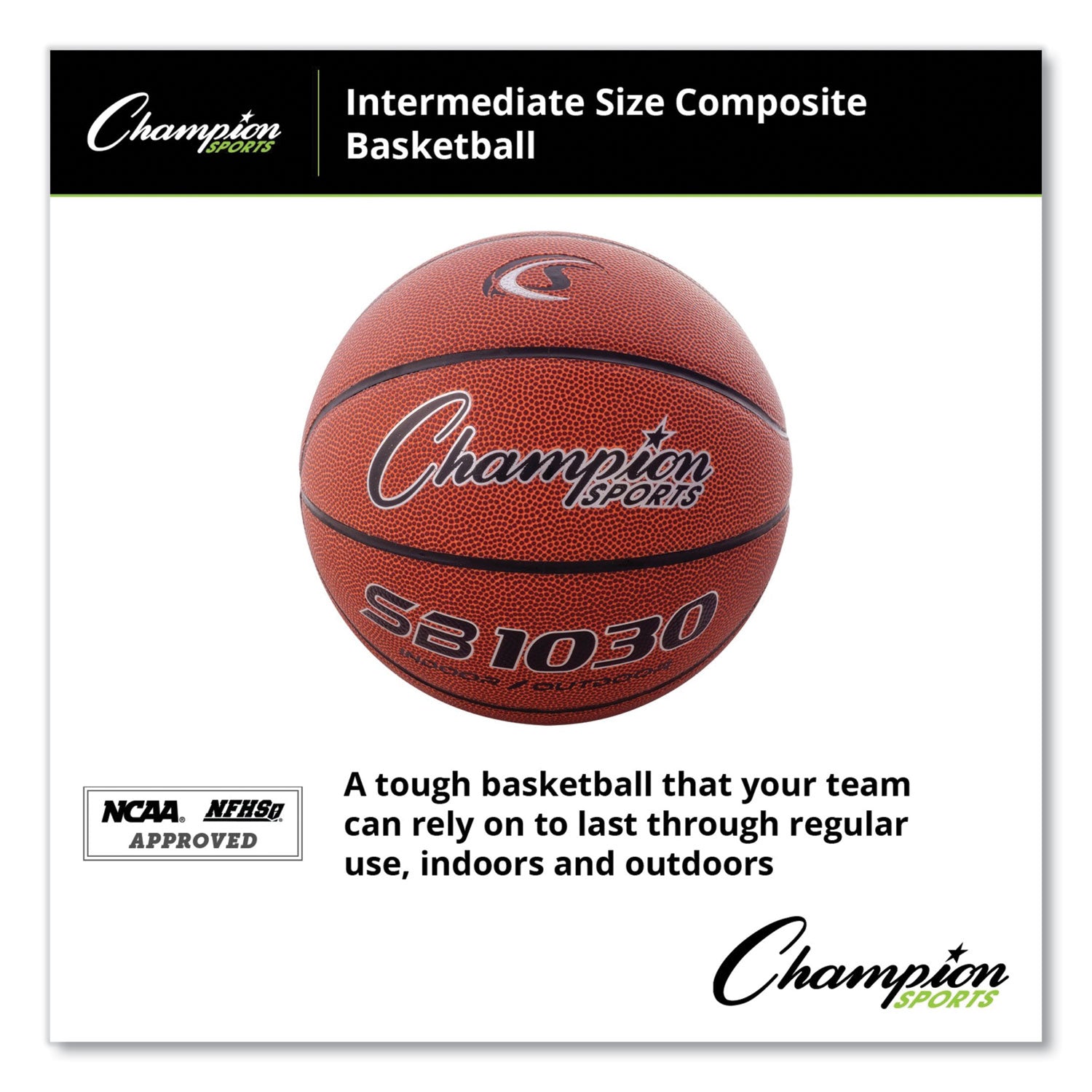 Composite Basketball, Official Intermediate Size, Brown - 