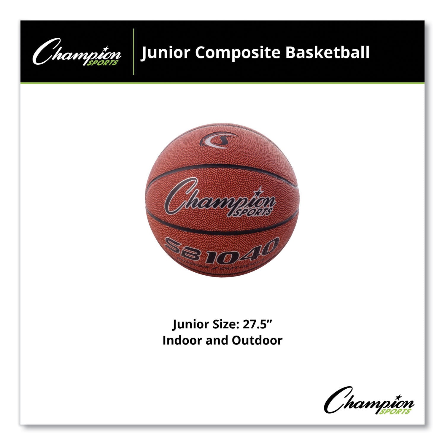 Composite Basketball, Official Junior Size, Brown - 