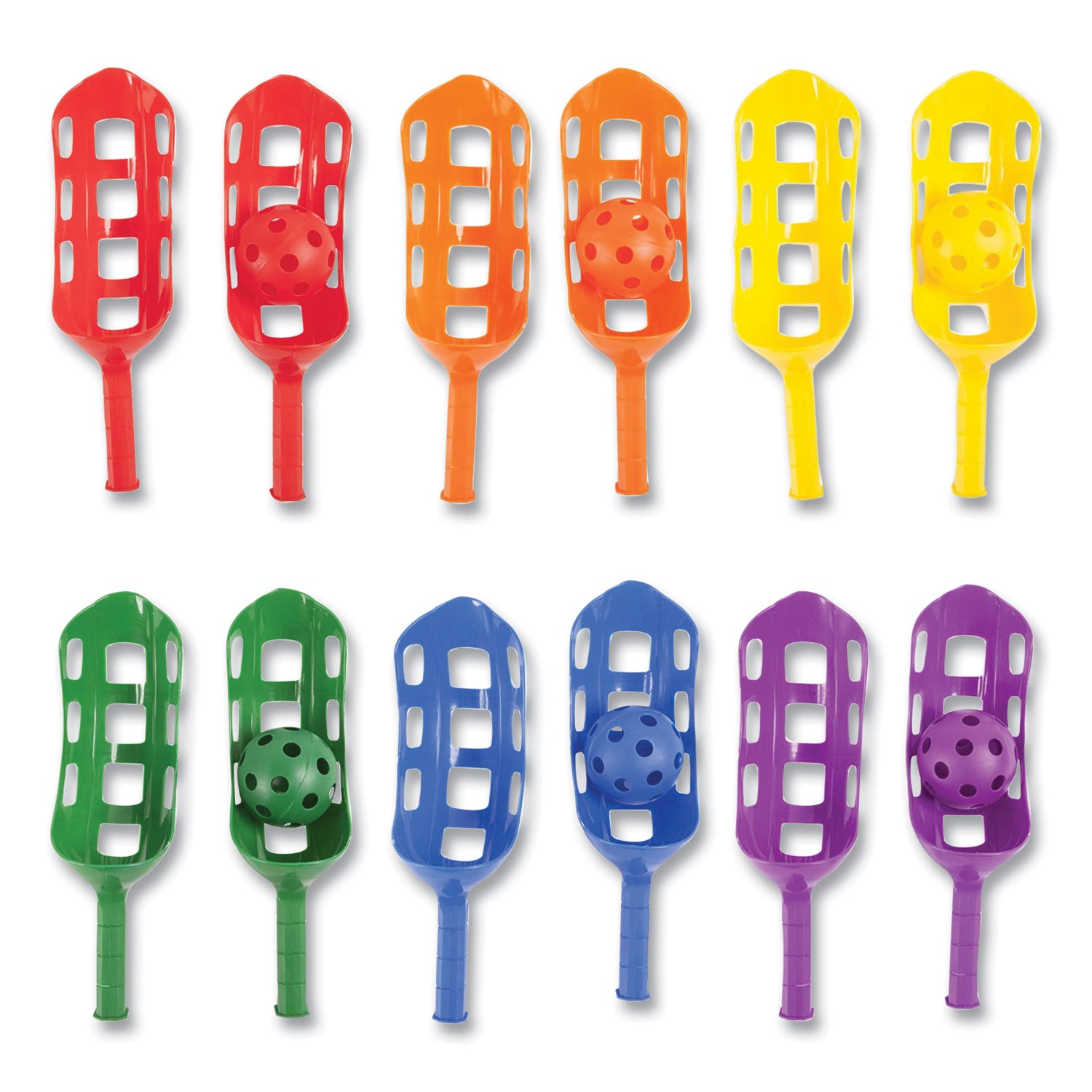 Scoop Ball Set, Plastic, Assorted Colors, 2 Scoops,1 Ball/Set, 6/Set - 