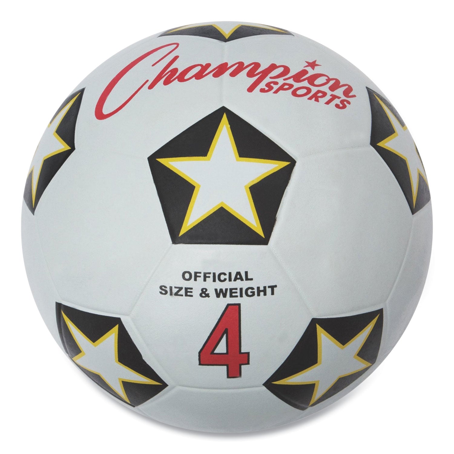 Rubber Sports Ball, For Soccer, No. 4 Size, White/Black - 