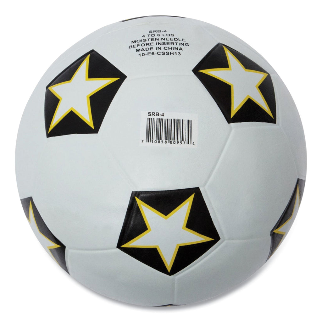 Rubber Sports Ball, For Soccer, No. 4 Size, White/Black - 