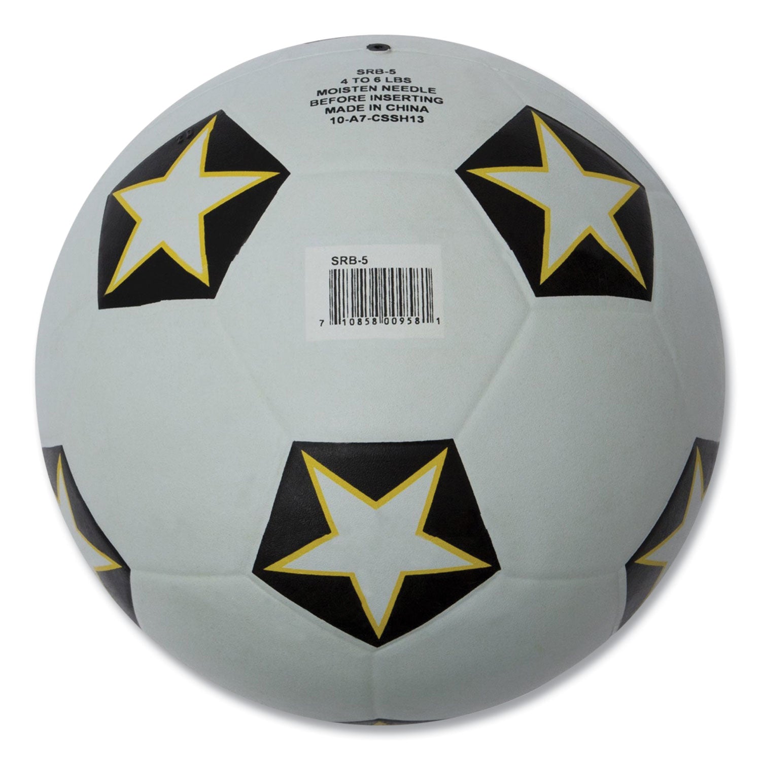 Rubber Sports Ball, For Soccer, No. 5 Size, White/Black - 