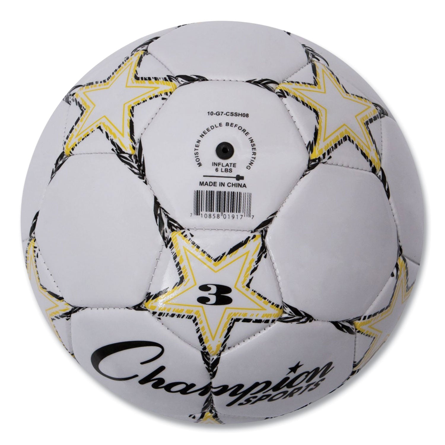 VIPER Soccer Ball, No. 3 Size, 7.25" to 7.5" Diameter, White - 