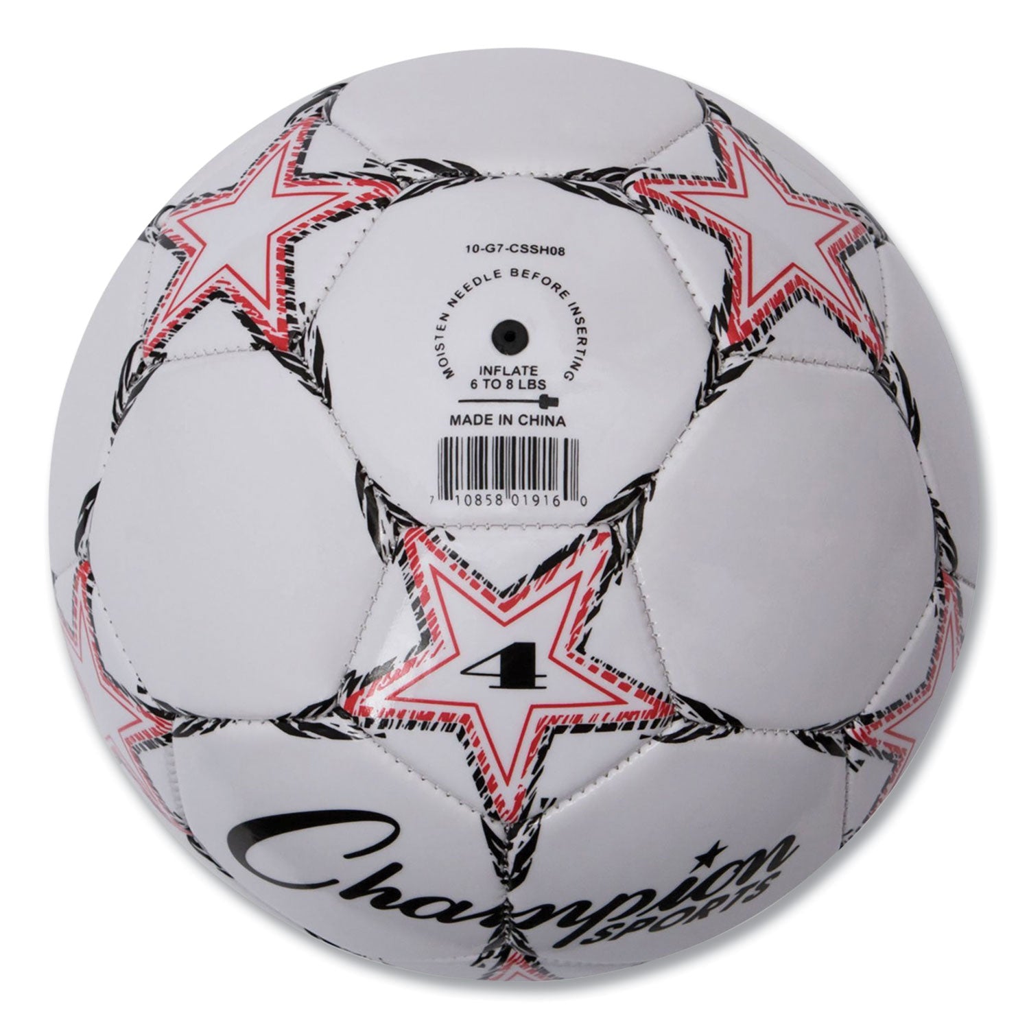 VIPER Soccer Ball, No. 4 Size, 8" to 8.25" Diameter, White - 