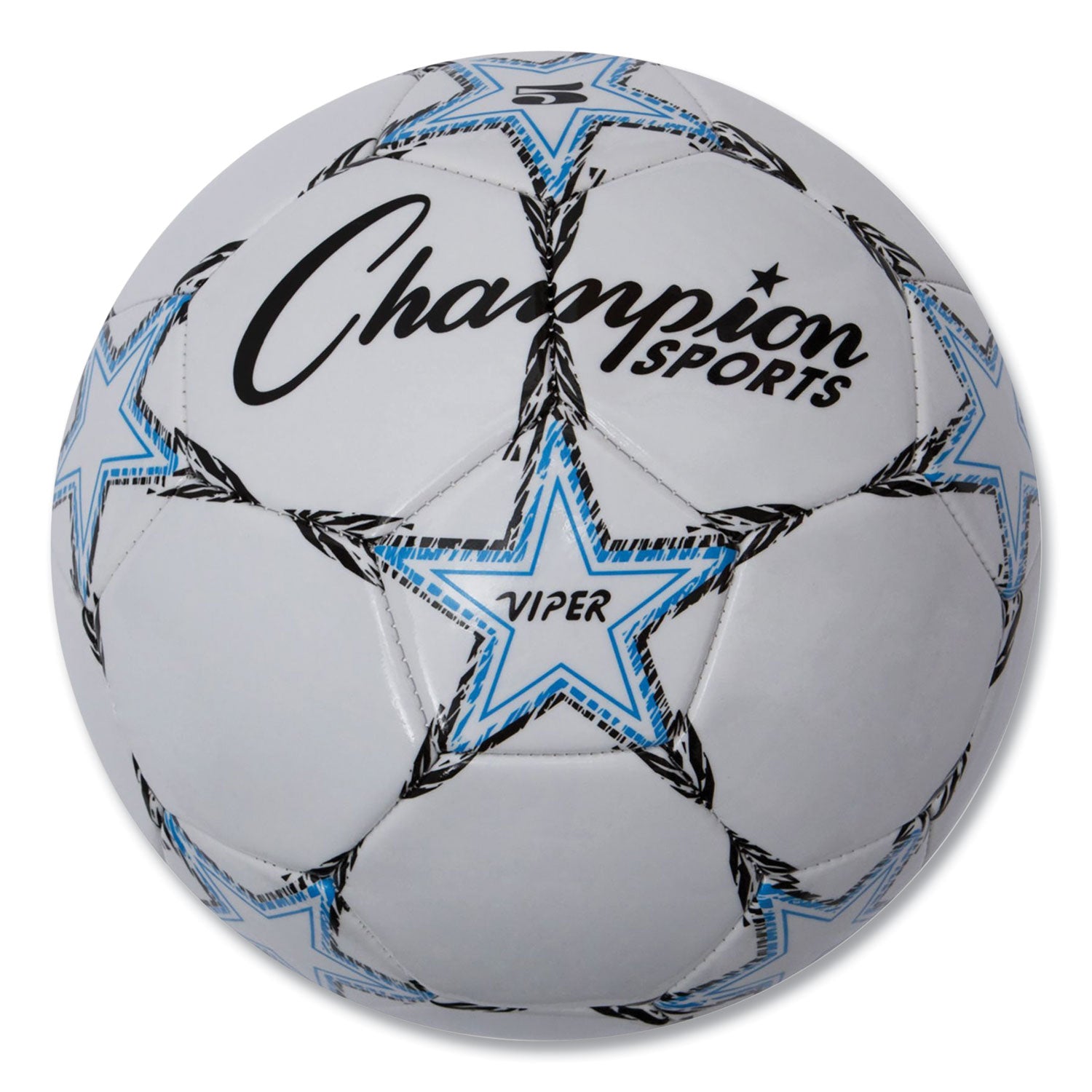 VIPER Soccer Ball, No. 5. Size, 8.5" to 9" Diameter, White - 