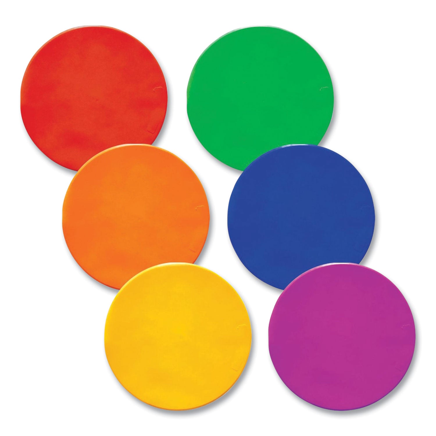 Extra Large Poly Marker Set, 12" dia, Assorted Colors, 6 Spots/Set - 