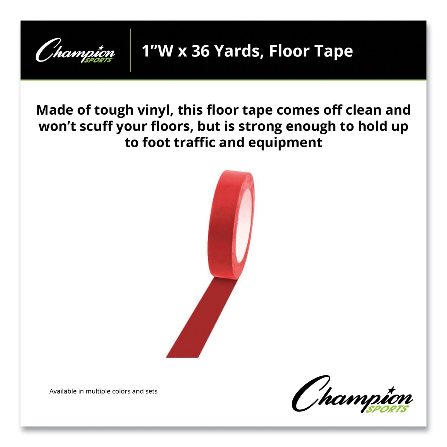 Floor Tape, 1" x 36 yds, Red - 