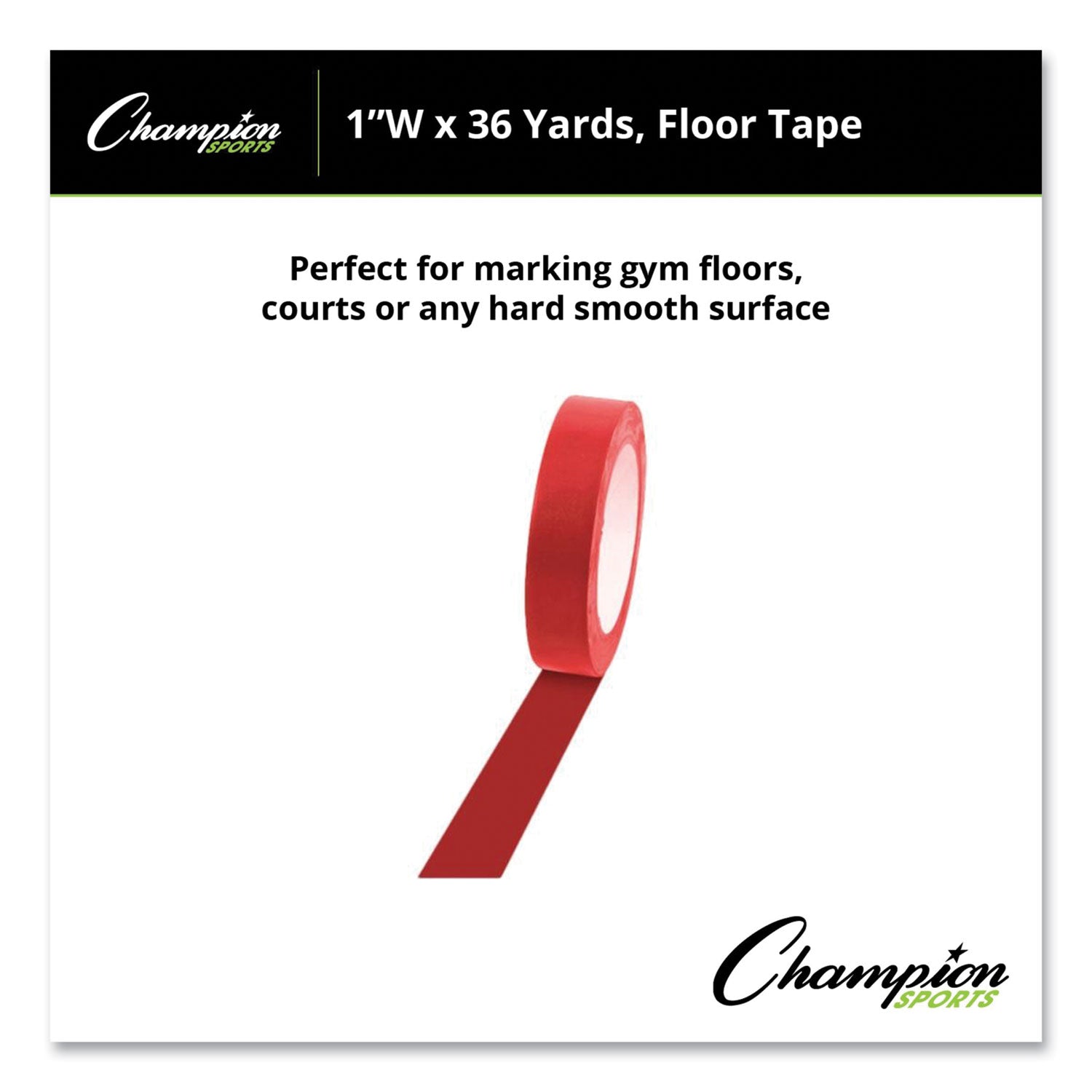 Floor Tape, 1" x 36 yds, Red - 