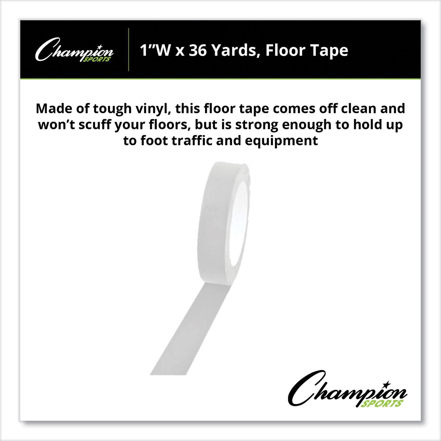 Floor Tape, 1" x 36 yds, White - 