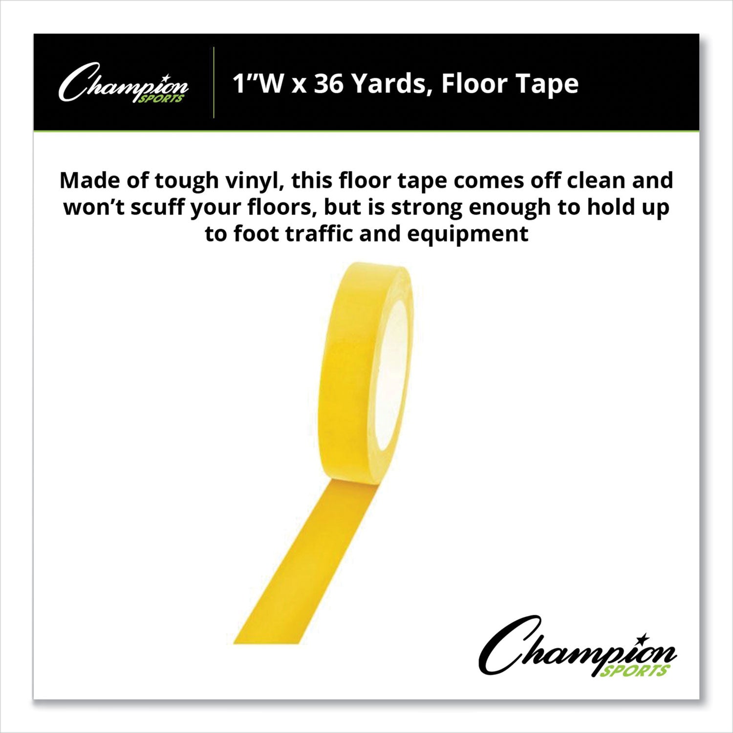 Floor Tape, 1" x 36 yds, Yellow - 