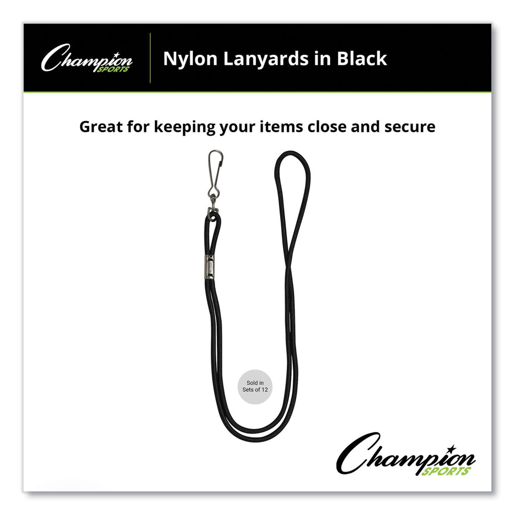 Lanyard, Metal J-Hook Fastener, 20" Long, Assorted Colors, 12/Pack - 