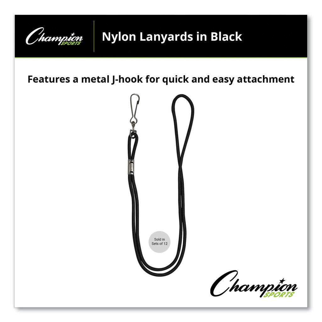 Lanyard, Metal J-Hook Fastener, 20" Long, Assorted Colors, 12/Pack - 