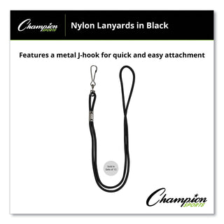 Lanyard, Metal J-Hook Fastener, 20" Long, Assorted Colors, 12/Pack - 