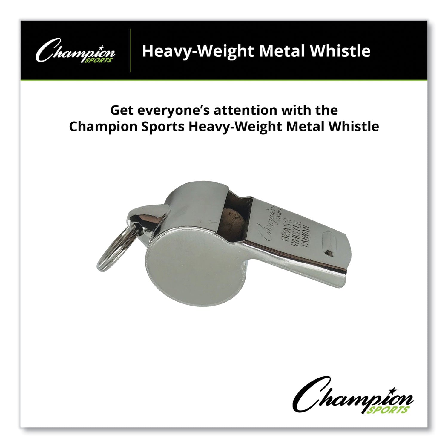 Sports Whistle, Heavy Weight, Metal, Silver, Dozen - 