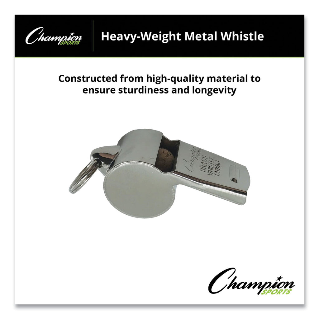 Sports Whistle, Heavy Weight, Metal, Silver, Dozen - 