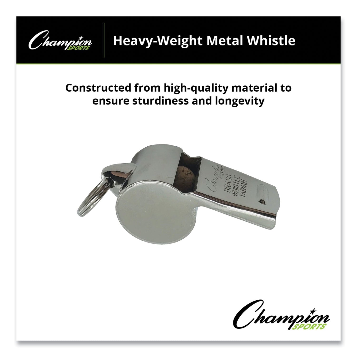 Sports Whistle, Heavy Weight, Metal, Silver, Dozen - 