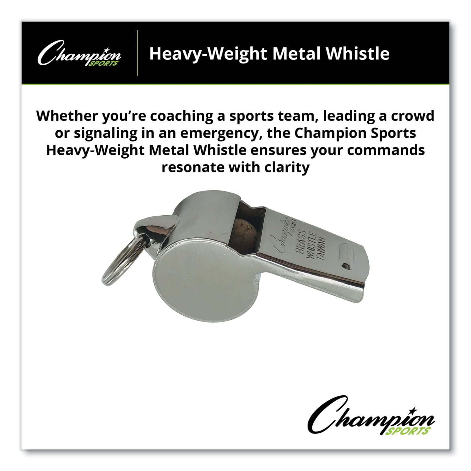 Sports Whistle, Heavy Weight, Metal, Silver, Dozen - 