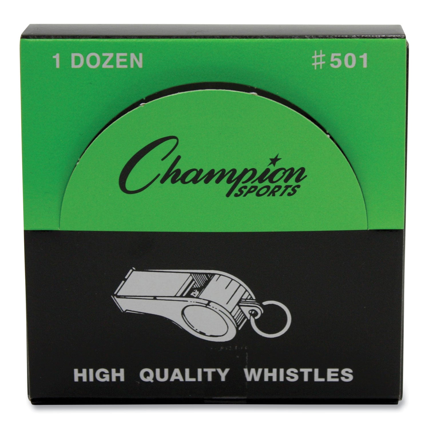 Sports Whistle, Medium Weight, Metal, Silver, Dozen - 