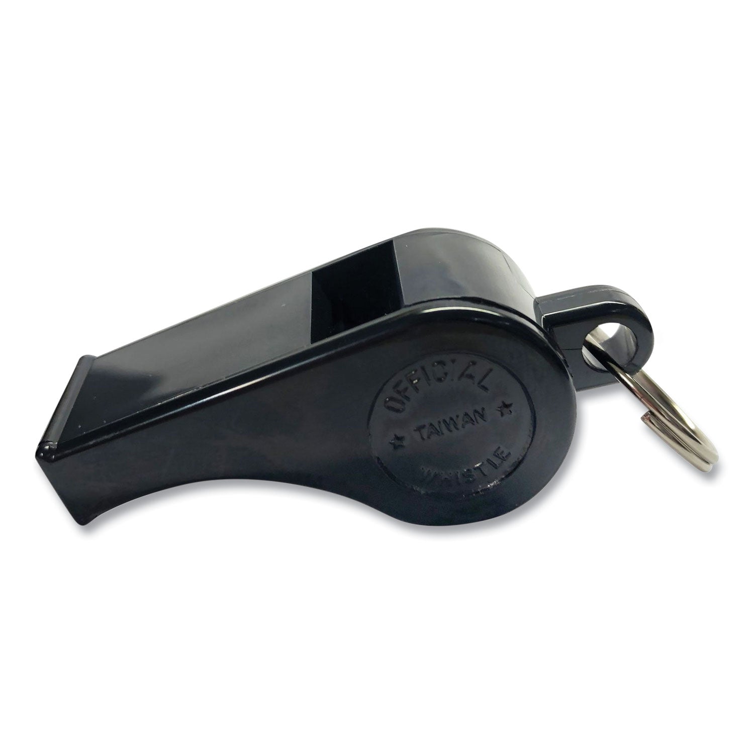 Sports Whistle, Medium Weight, Plastic, Black, Dozen - 