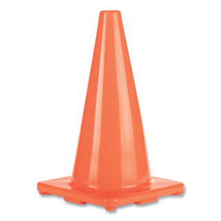 Hi-Visibility Vinyl Cones, 18" Tall, Orange - 