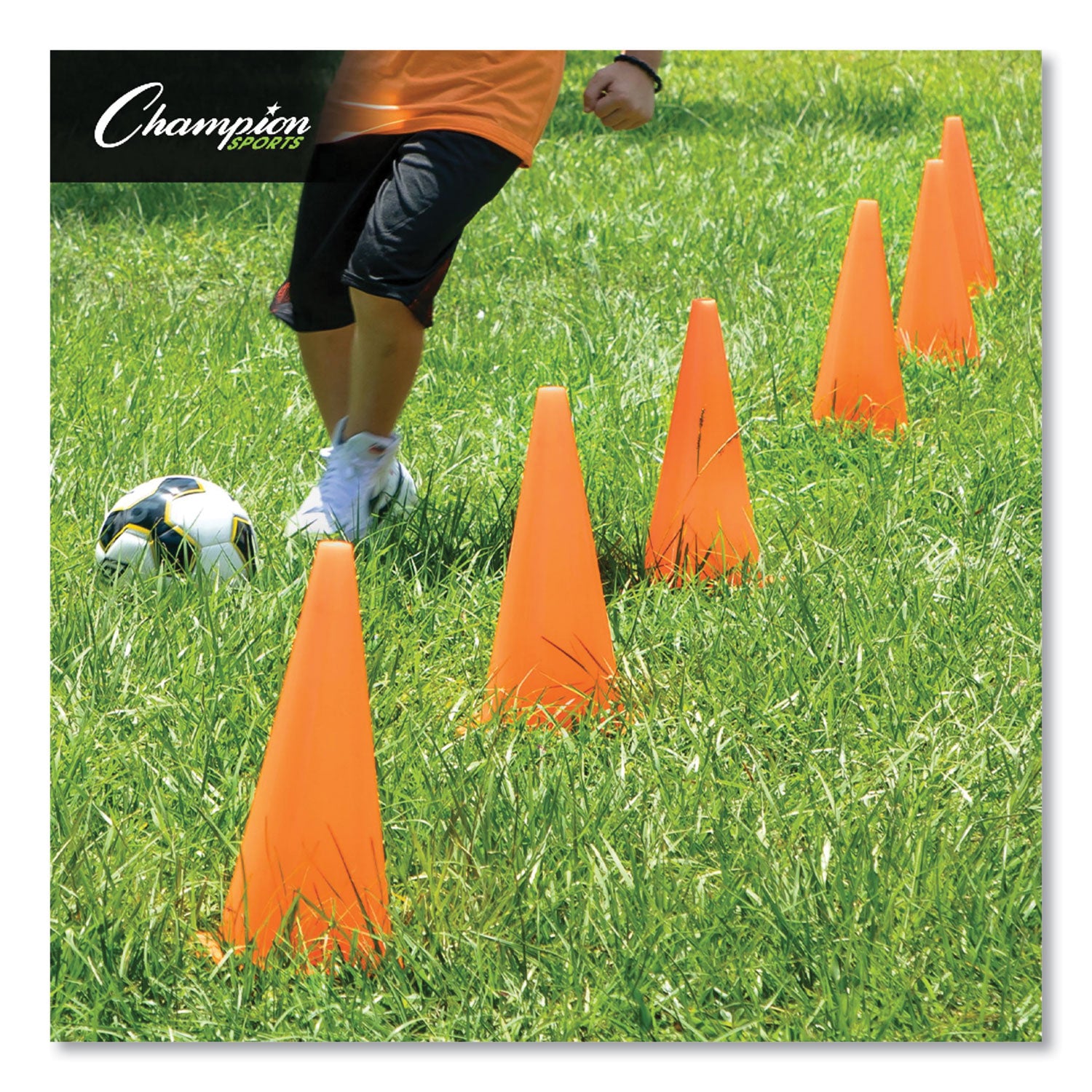 Hi-Visibility Vinyl Cones, 18" Tall, Orange - 