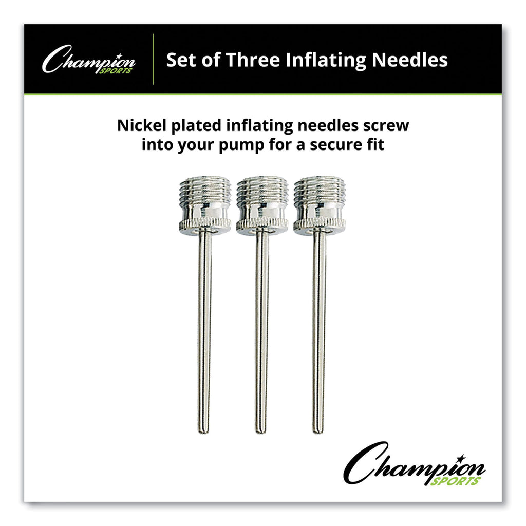 Nickel-Plated Inflating Needles for Electric Inflating Pump, 3/Pack