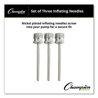 Nickel-Plated Inflating Needles for Electric Inflating Pump, 3/Pack