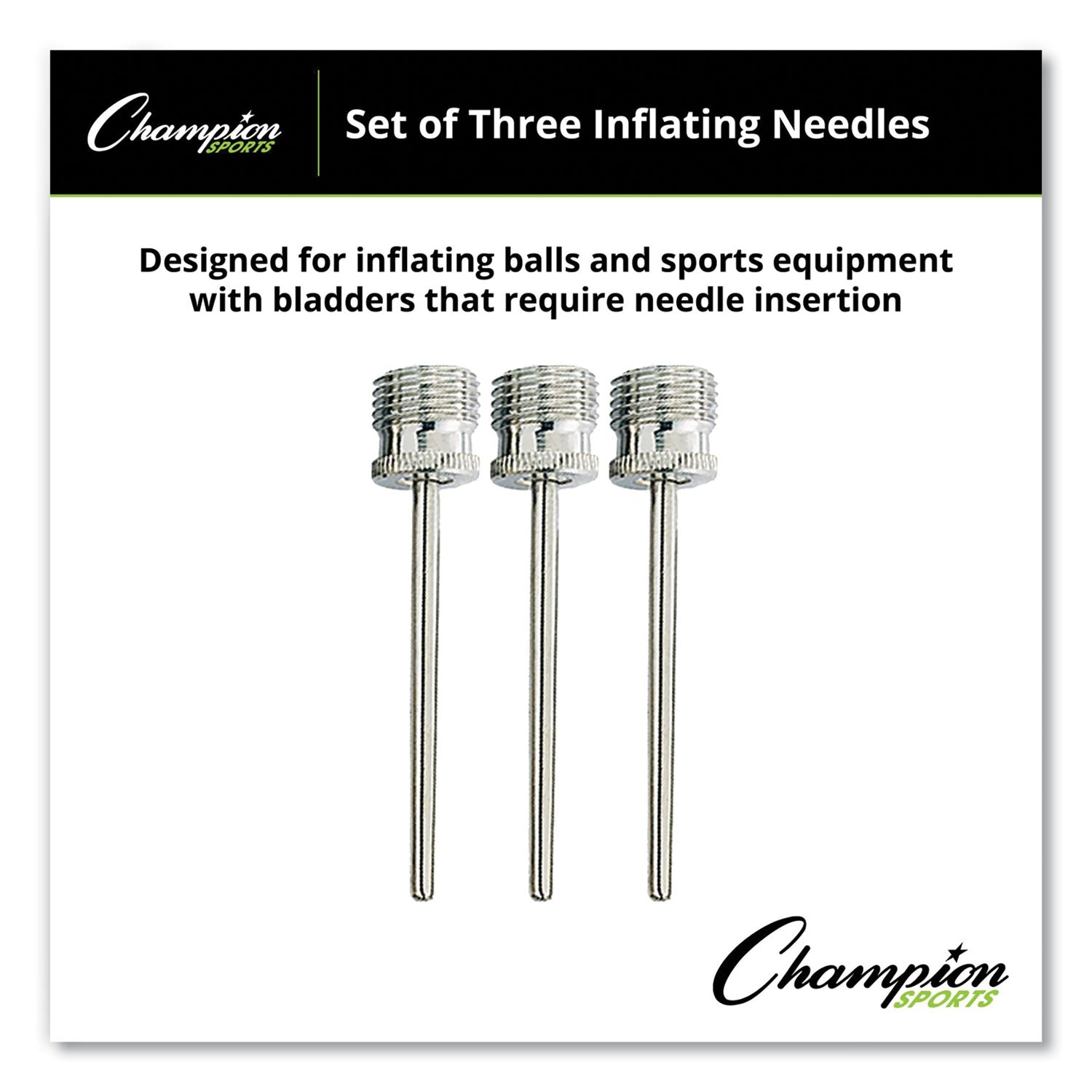 Nickel-Plated Inflating Needles for Electric Inflating Pump, 3/Pack - 