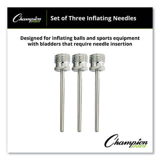 Nickel-Plated Inflating Needles for Electric Inflating Pump, 3/Pack