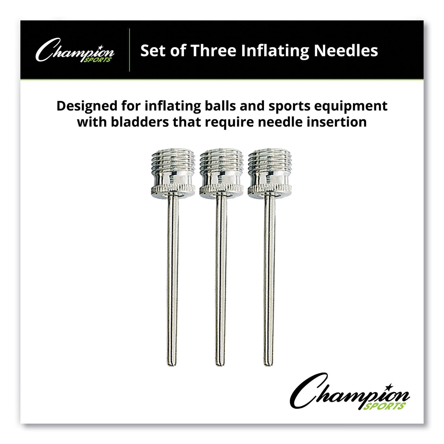 Nickel-Plated Inflating Needles for Electric Inflating Pump, 3/Pack