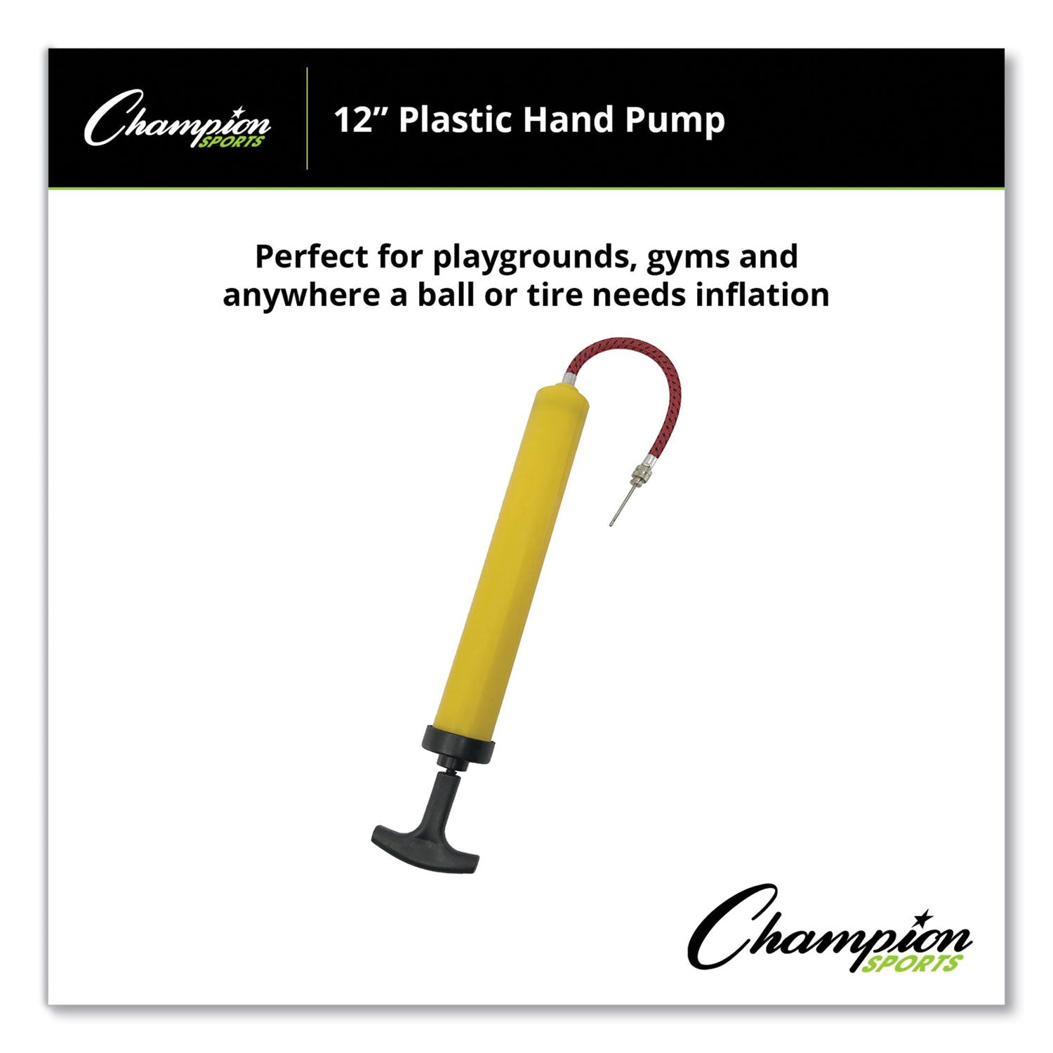 Standard Hand Pump, 12" Long, Yellow/Black - 