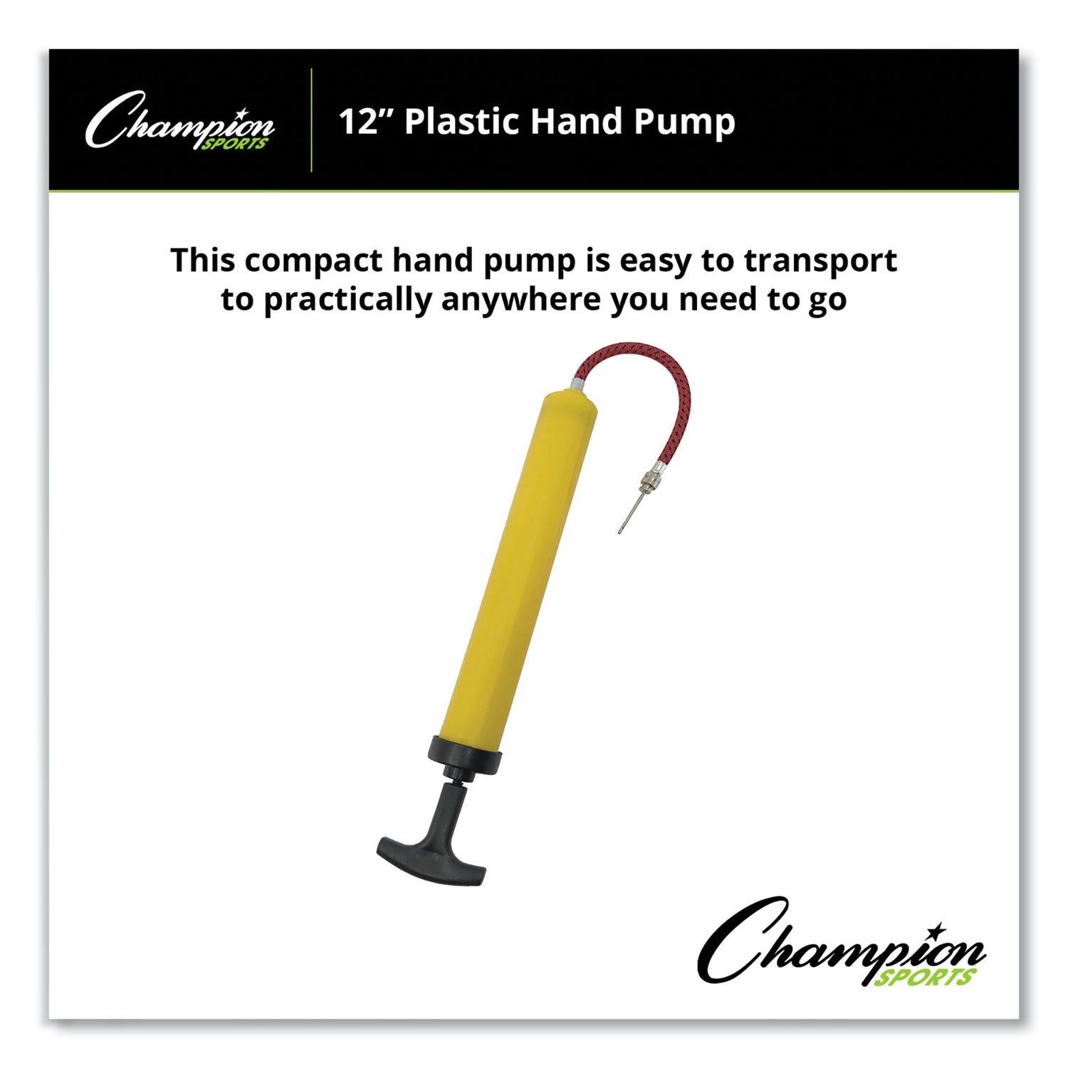 Standard Hand Pump, 12" Long, Yellow/Black - 