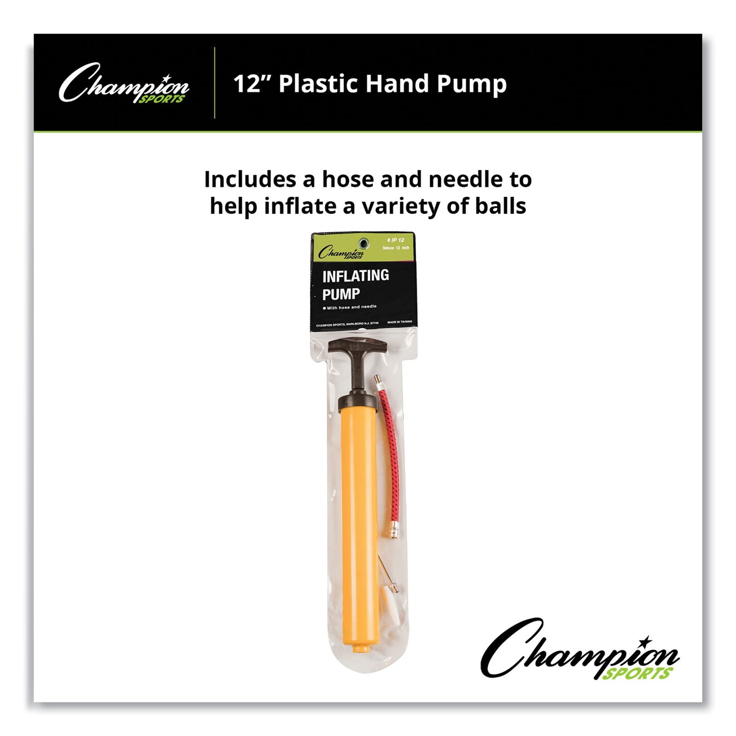 Standard Hand Pump, 12" Long, Yellow/Black - 